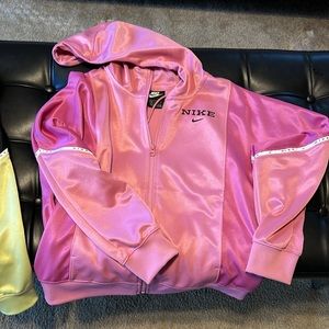 Nike pink zip up hoodie, extra small